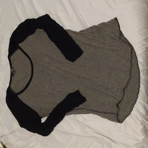 Grey and Black Aritzia Baseball Shirt